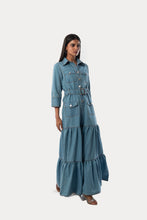 Load image into Gallery viewer, Flared Denim Jumpsuit
